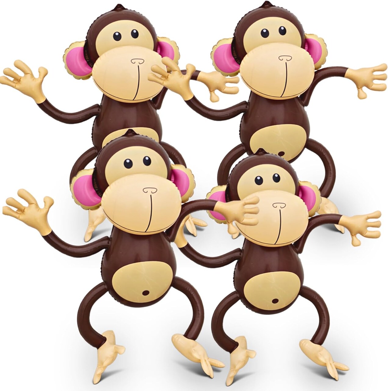 4E's Novelty Inflatable Monkey 4-Pack, 27"" for Jungle Decorations & Safari Birthday decorations!